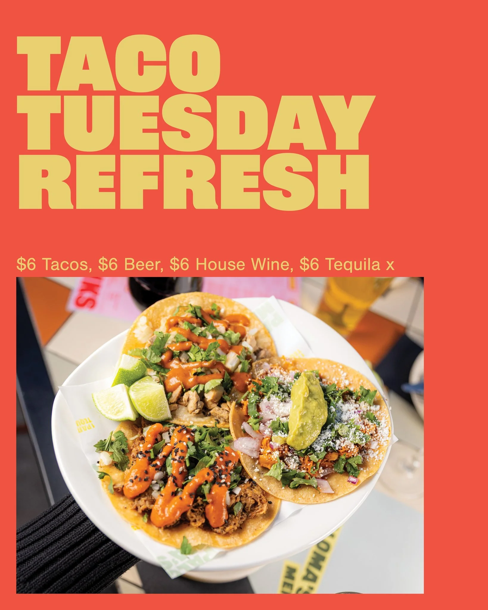 Hot day. Cold margs. Endless tacos. Just the way we like it. 🌮☀️🍸

 It&rsquo;s Taco Tuesday at Paloma&rsquo;s &mdash; $6 tacos, tequila, beer + wine, and the kind of midweek energy that just feels right.

 You bring the crew, we&rsquo;ll bring the 
