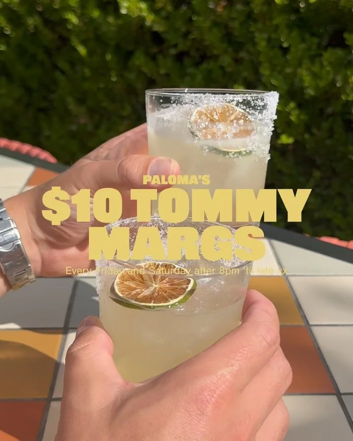 $10 Tommys are calling your name. 🙂&zwj;↕️

Every Friday &amp; Saturday after 8pm - smooth, salty, and dangerously easy to love.

Summer nights hit different when there&rsquo;s tequila involved and silly season is in full swing.

#TommyTime #Palomas