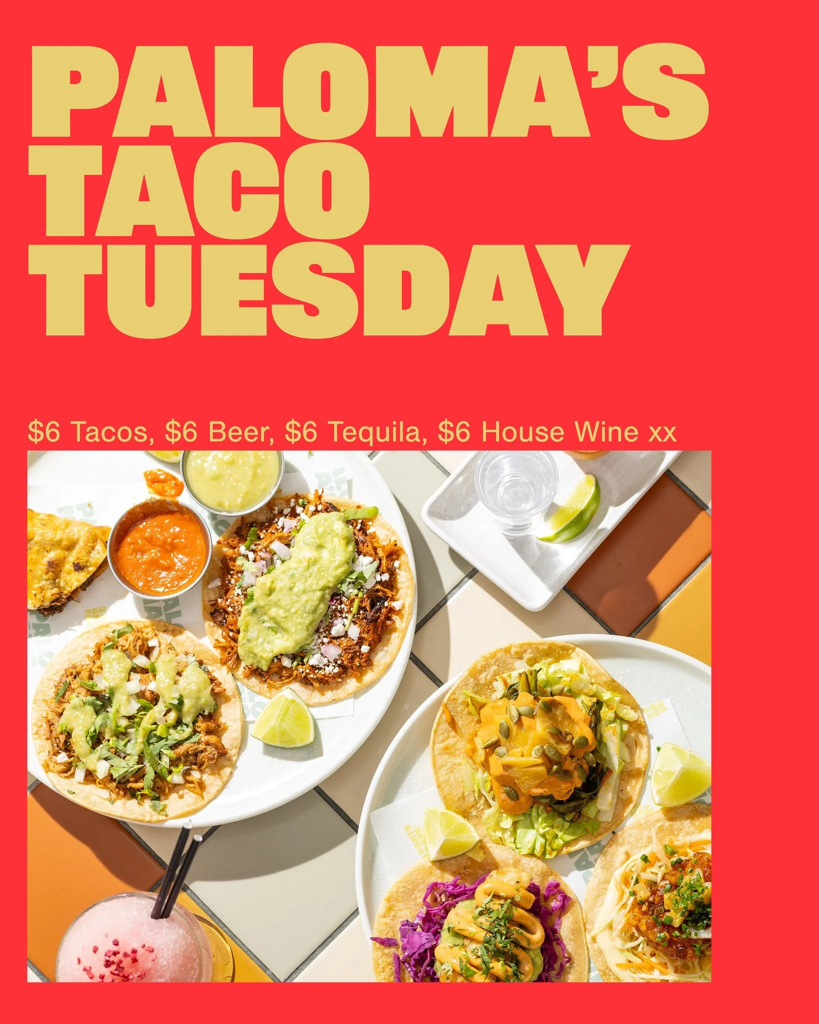 This is the vibe we bring to the function: 

$6 tacos, $6 tequila, $6 beers, $6 wines, every Tuesday at Paloma&rsquo;s baby! X

#palomas #visitcanberra