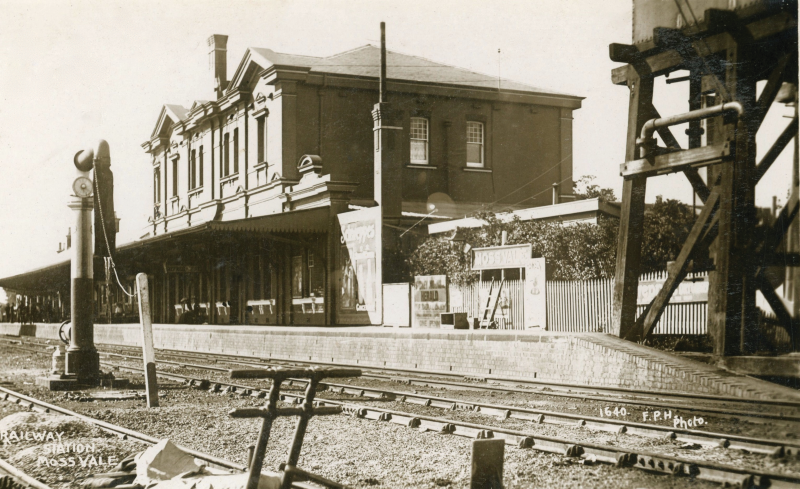 MOSS VALE RAILWAY STATION C.1910 WHEN THERE WAS ONLY A SINGLE RAIL TRACK