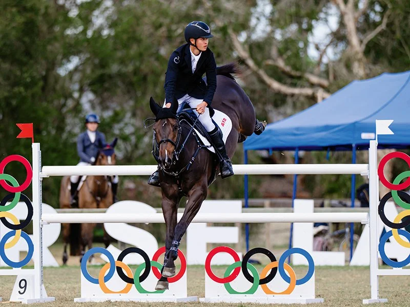 Show jumpers Valentina Hercus, Iliana Hercus, Annaliese Wanset and Alexander Jang.