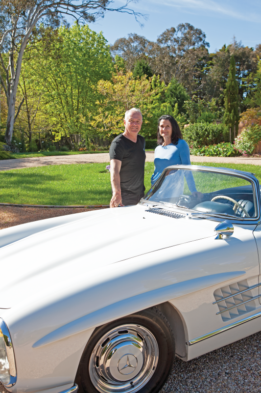 Roy and Karen with their 1960 Mercedes-Benz 300 SL Roadster