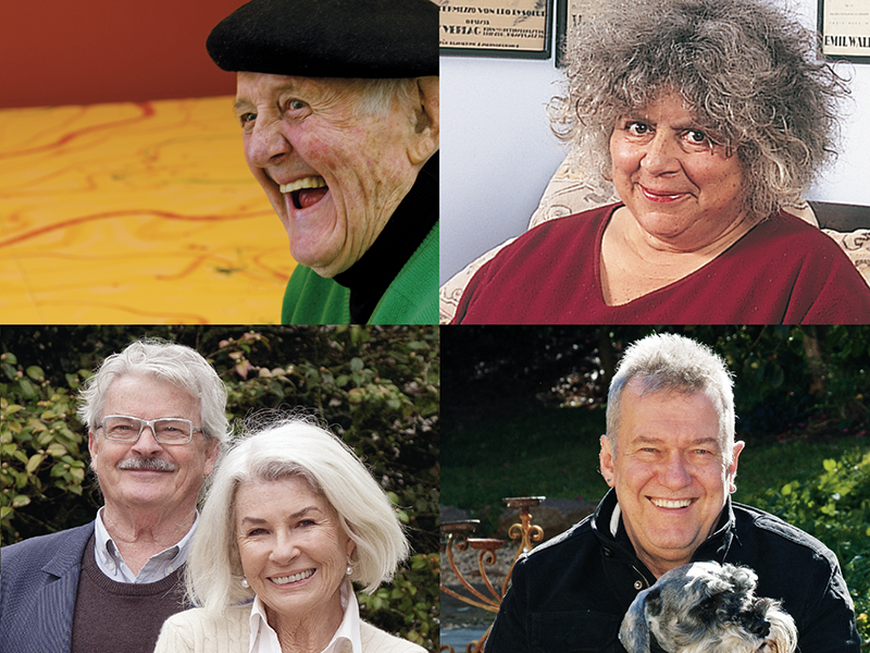 Some of our famous faces, John Olsen , Jimmy Barnes, Miriam Margolyes, Reg Livermore and Robyn Nevin