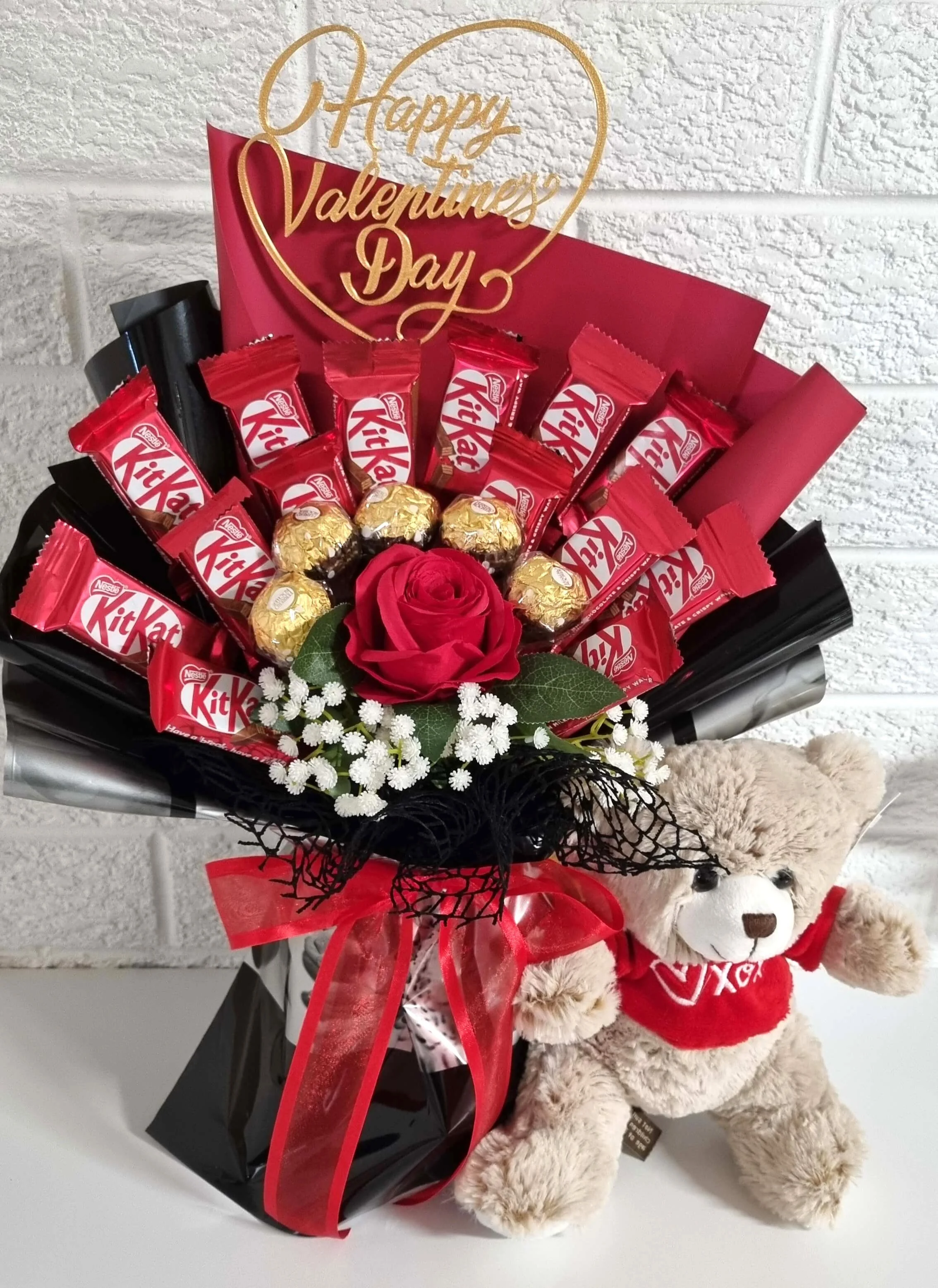 #VD2 Sweetheart's Chocolate Bouquet with Teddy Bear