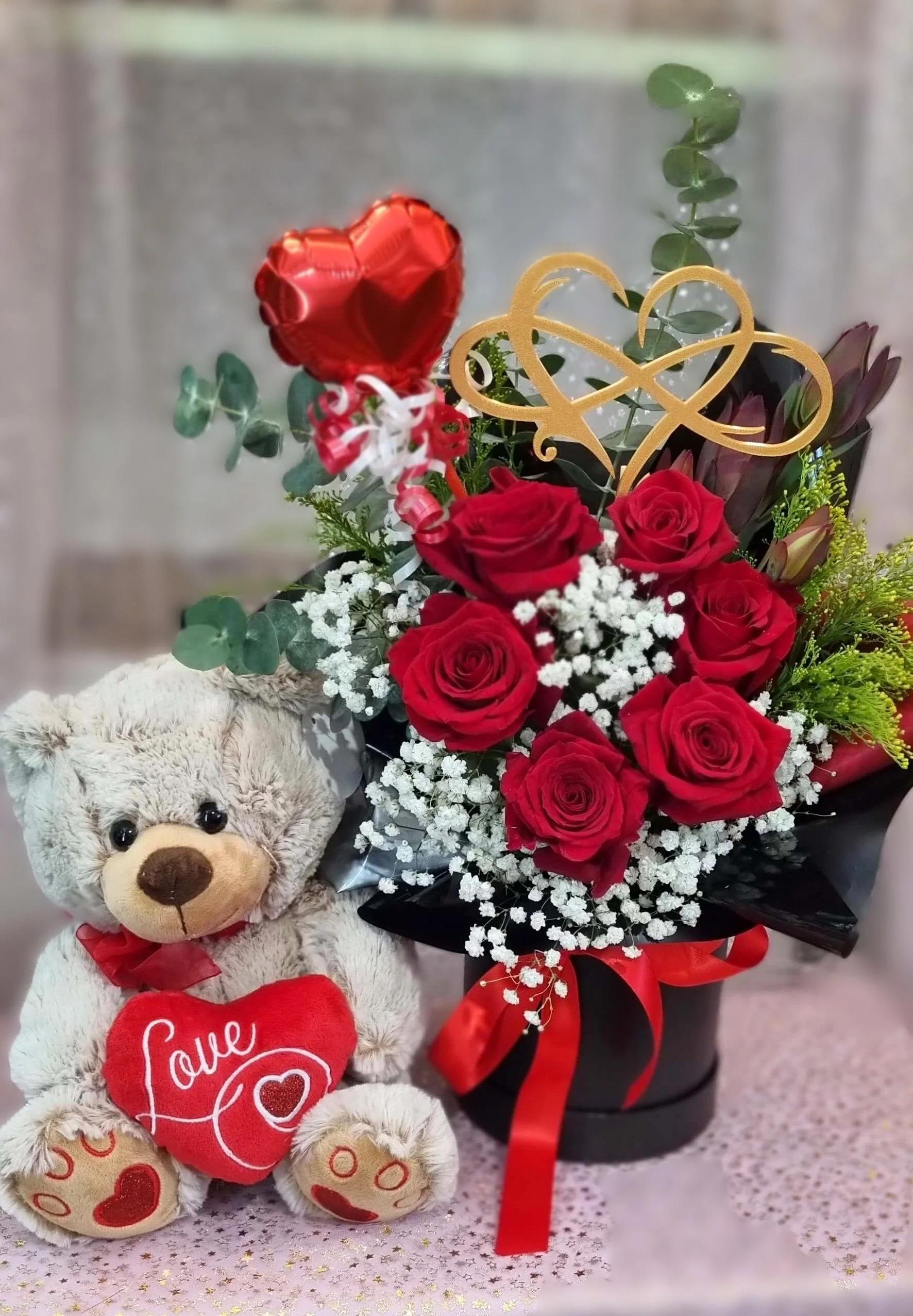 #VD31 Red Rose & Teddy Bear Gift Set