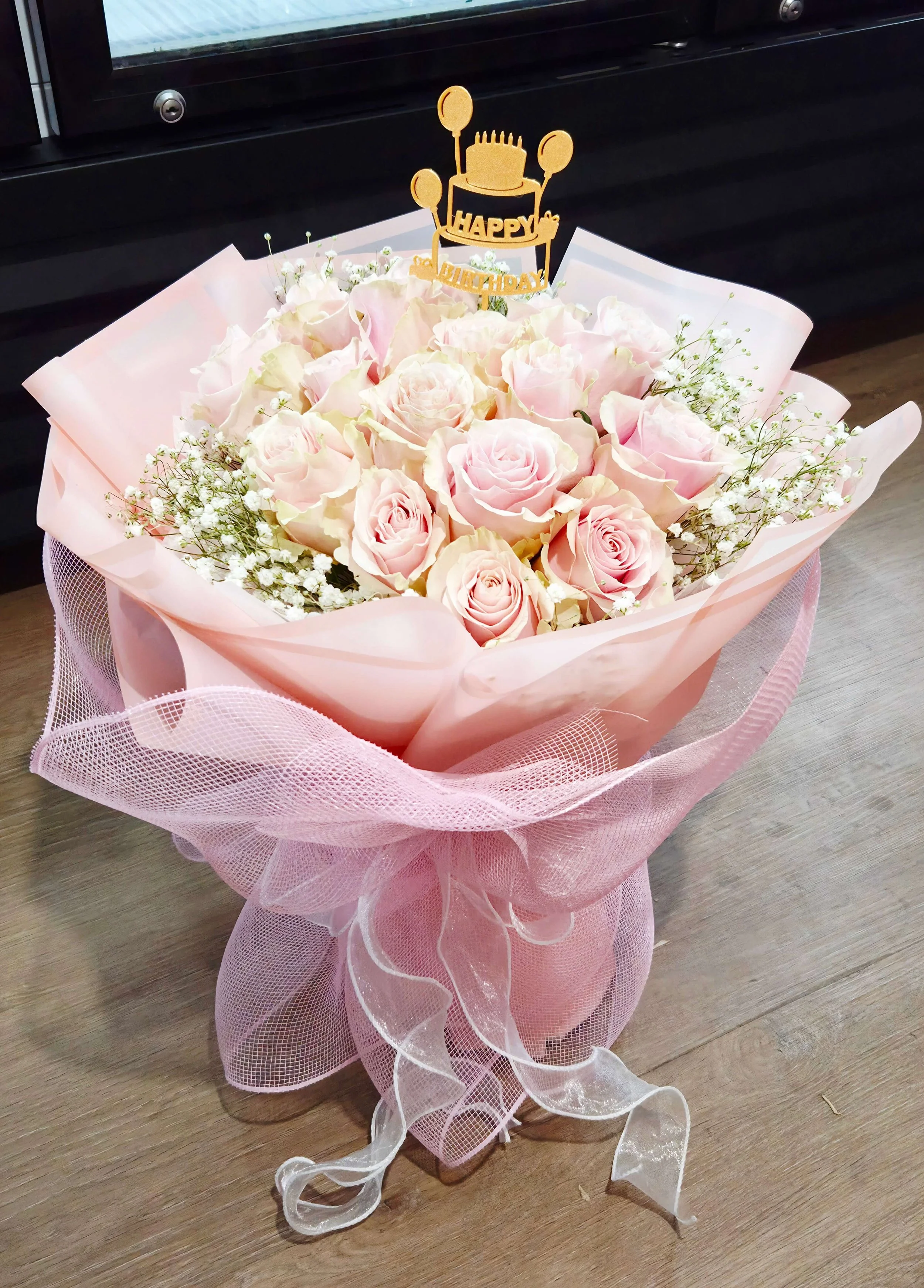 #B41 Blushing Birthday Pink Rose Bouquet