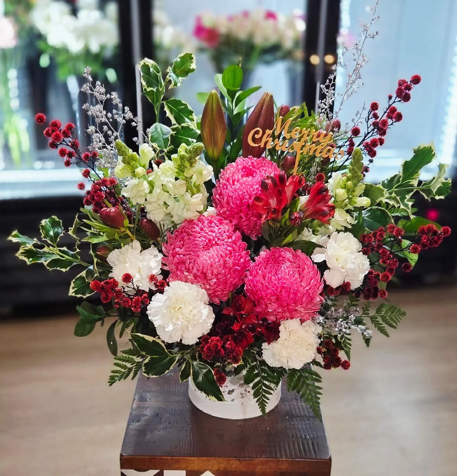 #C1 Merry Christmas Floral Arrangement
