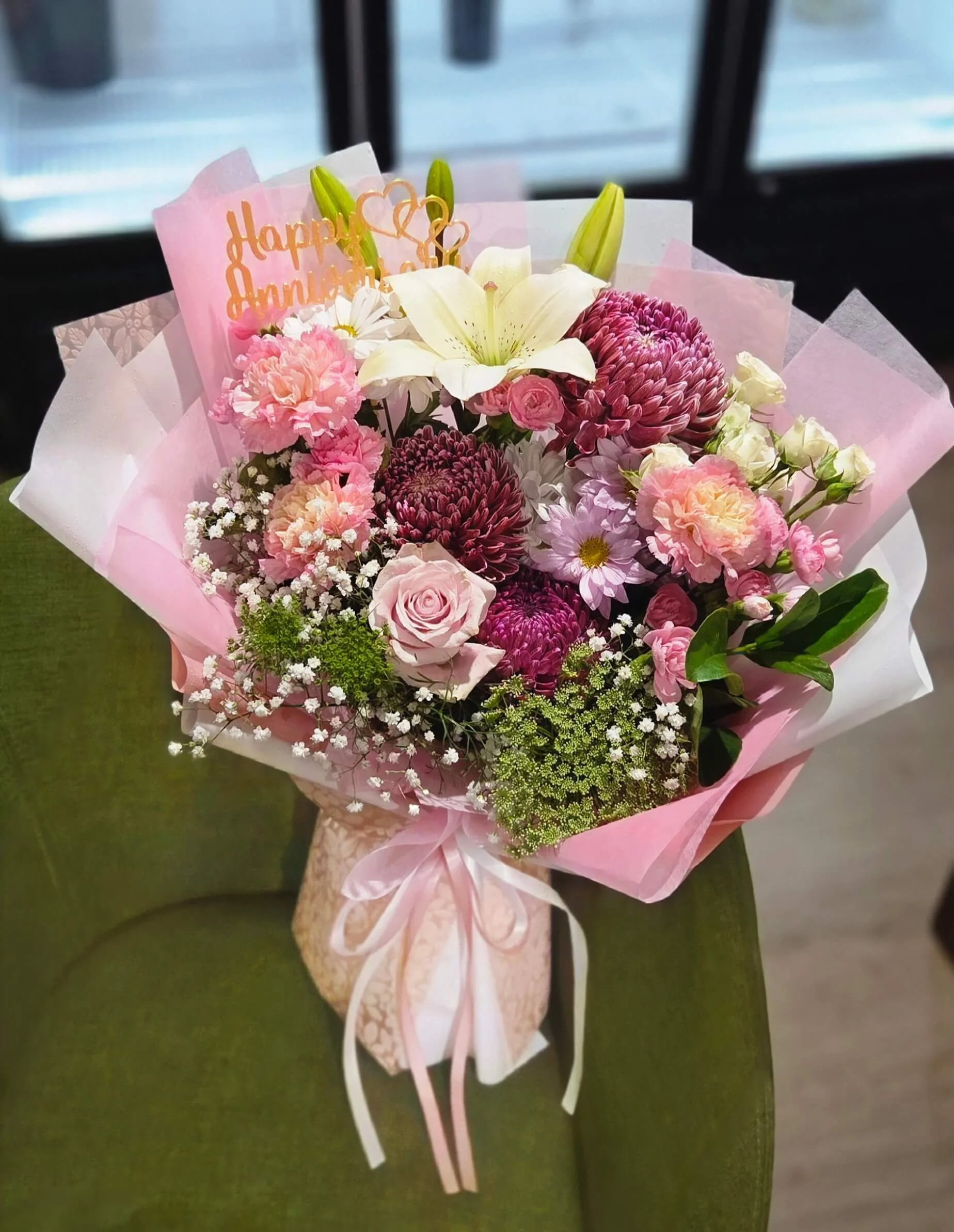 #A38 Elegant Anniversary Floral Bouquet