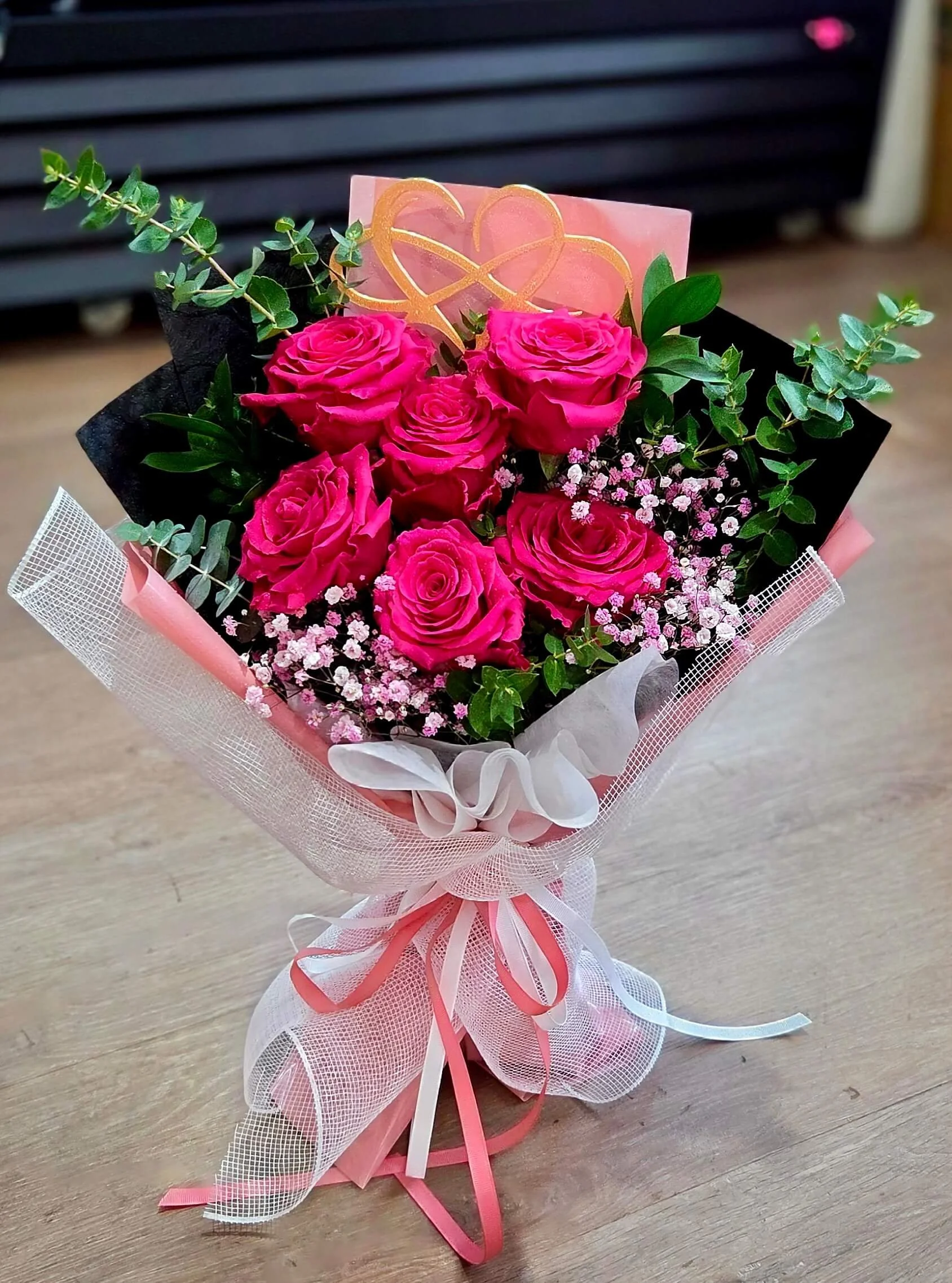 #LR48 Signature Hot Pink Rose Romance Bouquet