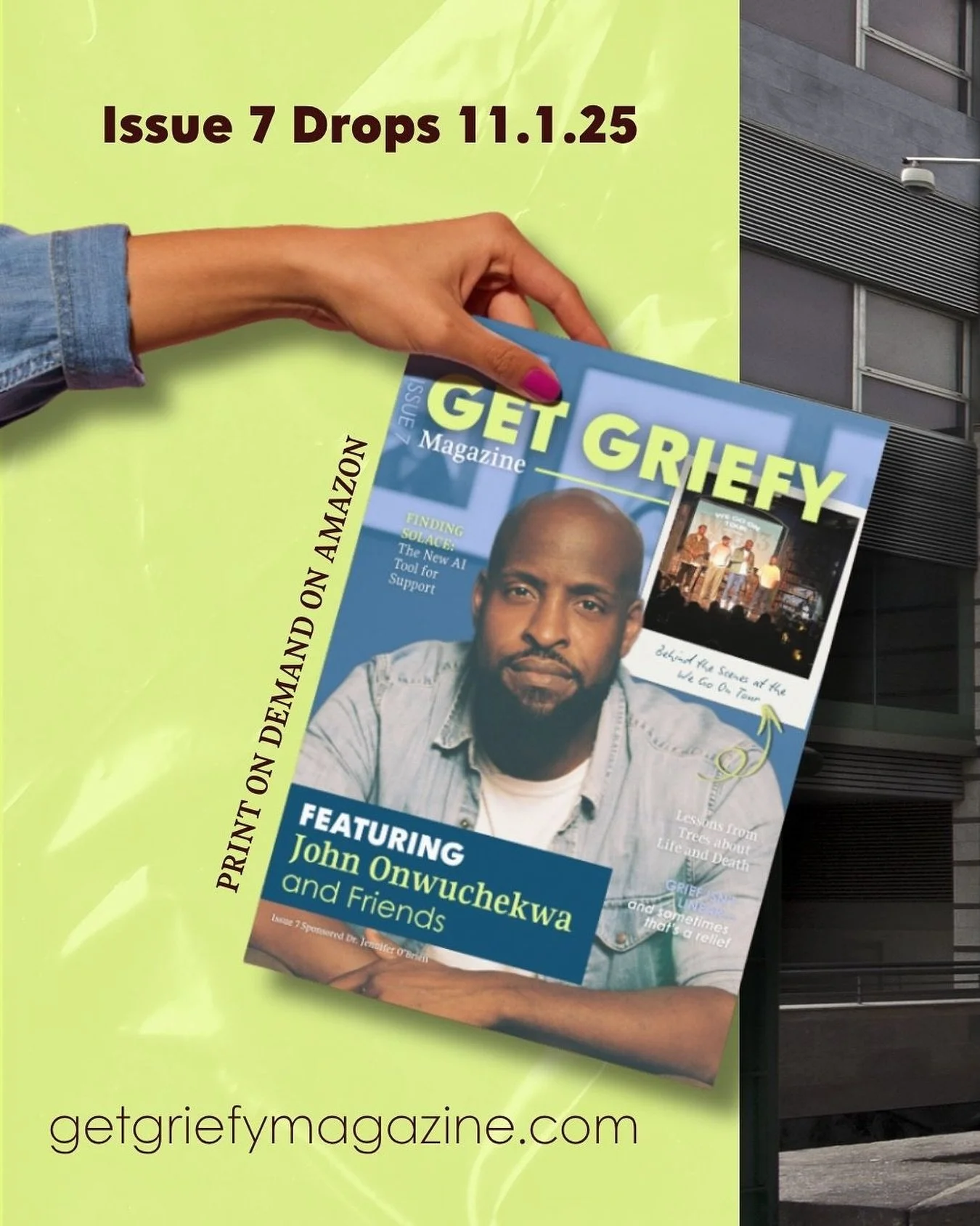 Issue 7 featuring @jawn_o and @wegoontour is loading&hellip; GET GRIEFY | A magazine for those living with loss, and actually living. #getgriefy #letsgetgriefy #getgriefymagazine #grief #griefjourney #griefresources #griefcommunity #griefandlosssuppo
