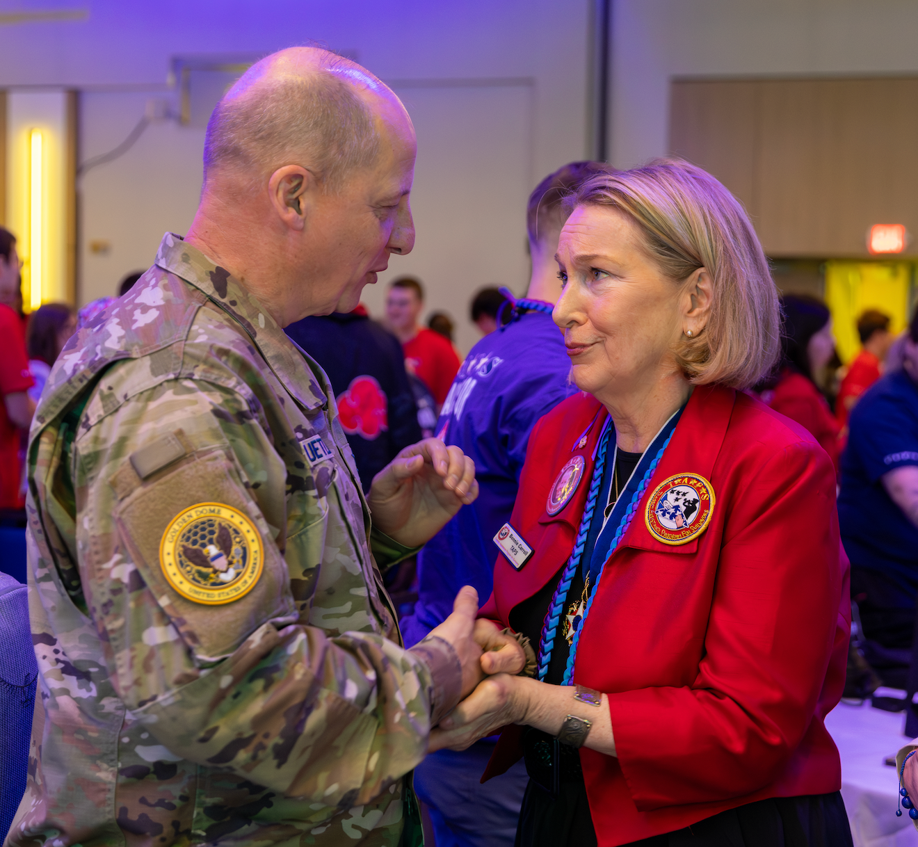 TAPS Founder Bonnie Carroll Chatting with Gen. Michael A. Guetlein