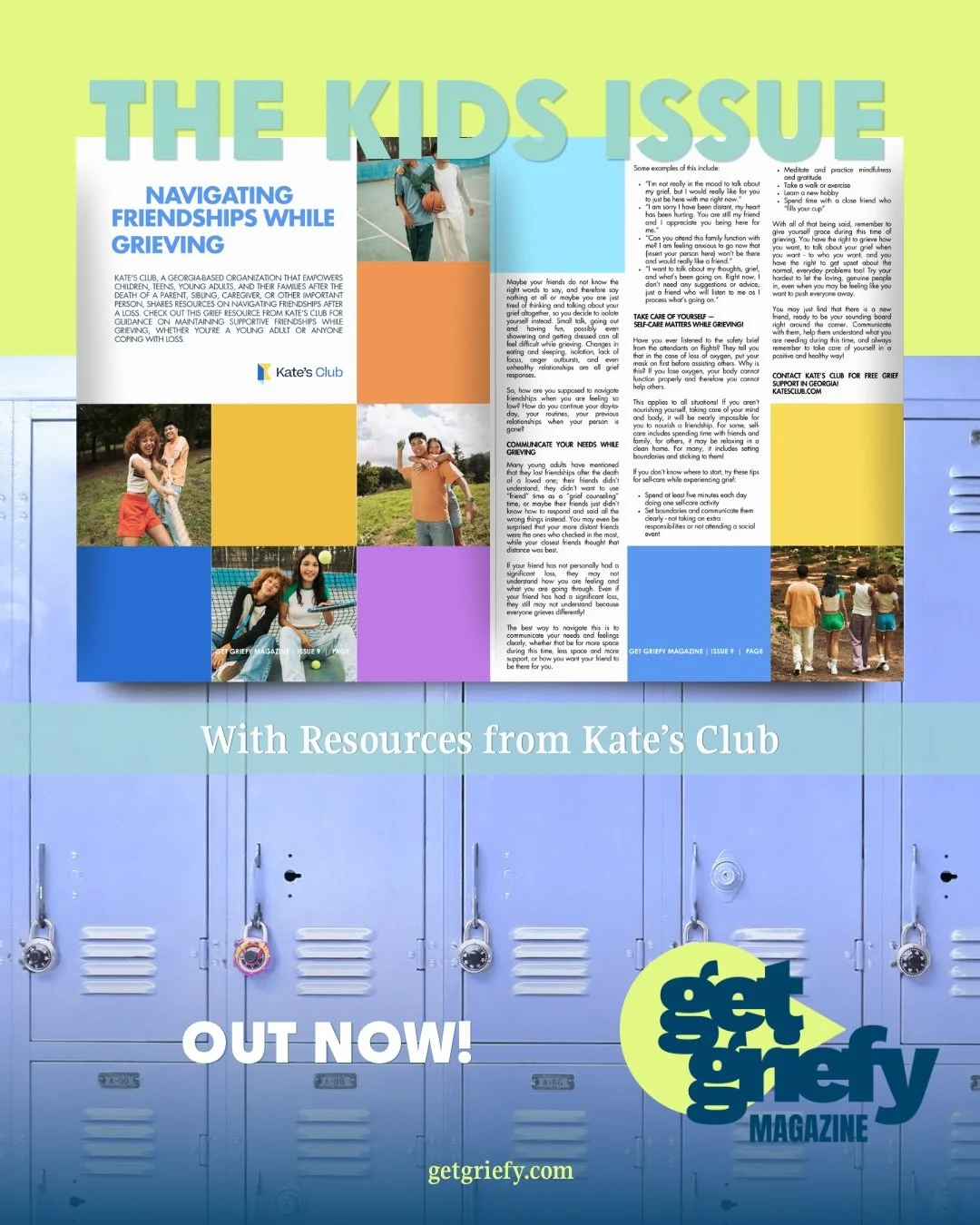 So honored to have worked with @katesclub this issue to help teens navigating grief also navigate friendships, which often change with grief at play. To learn more, comment kids for links to digital and print! Digital is 100% free! #teengrief #adolec