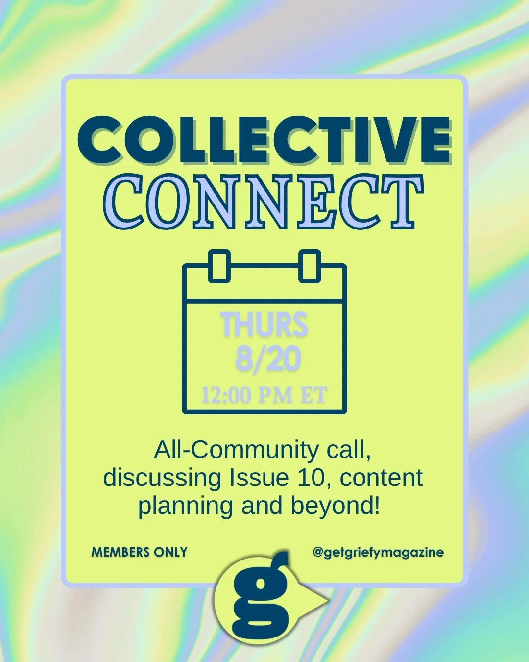 All collective community call tomorrow! Join now so you can attend this members&rsquo; only event! Comment SBC for a link to learn more! #getgriefy #getgriefymagazine #getgriefysmallbusinesscollective #grief #griefcommunity