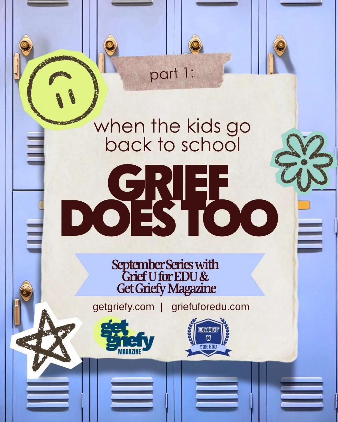Back to school is here, and in honor of the season, and the latest issue of Get Griefy Kids, we&rsquo;re partnering with @griefuforedu and other incredible thought leaders in the grief space to talk about the importance of creating grief literate sch