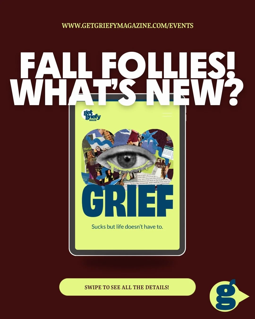 SEPTEMBER IS PACKED with Griefy events! No matter what your need, Get Griefy and the Small Business Collective has GOT YOUR BACK! Comment 411 for a link to our events page! #getgriefy #grief #events #griefcommunity #griefresources