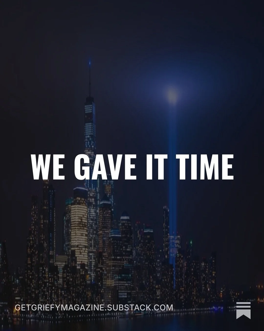 Comment SUBSTACK for a link to our latest piece on our reflections, 25 years after 9/11 🇺🇸 #grief #griefsupport #neverforget911 #911