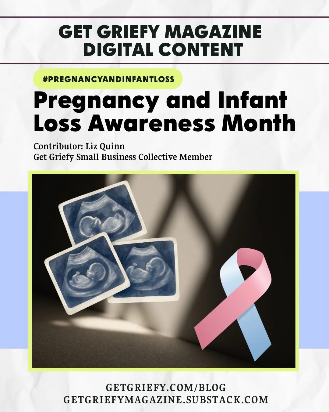 As October marks the start of Pregnancy and Infant loss awareness month, Liz Quinn shares her perspective on why honoring her baby means more than just a ribbon 🫶 comment  blog to read more! #pregnancyandinfantlossawareness #grief #griefcommunity