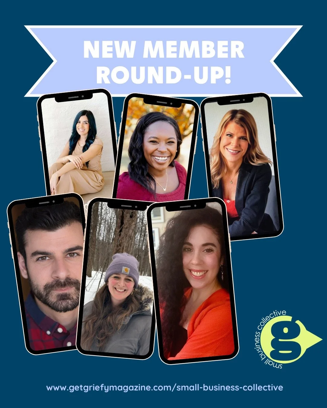 Honored to Welcome the latest members of Get Griefy Small Business Collective! What&rsquo;s the collective? A networking group of grief professionals dedicated to collaborating and making grief easier to carry with a variety of tools, offerings, and 
