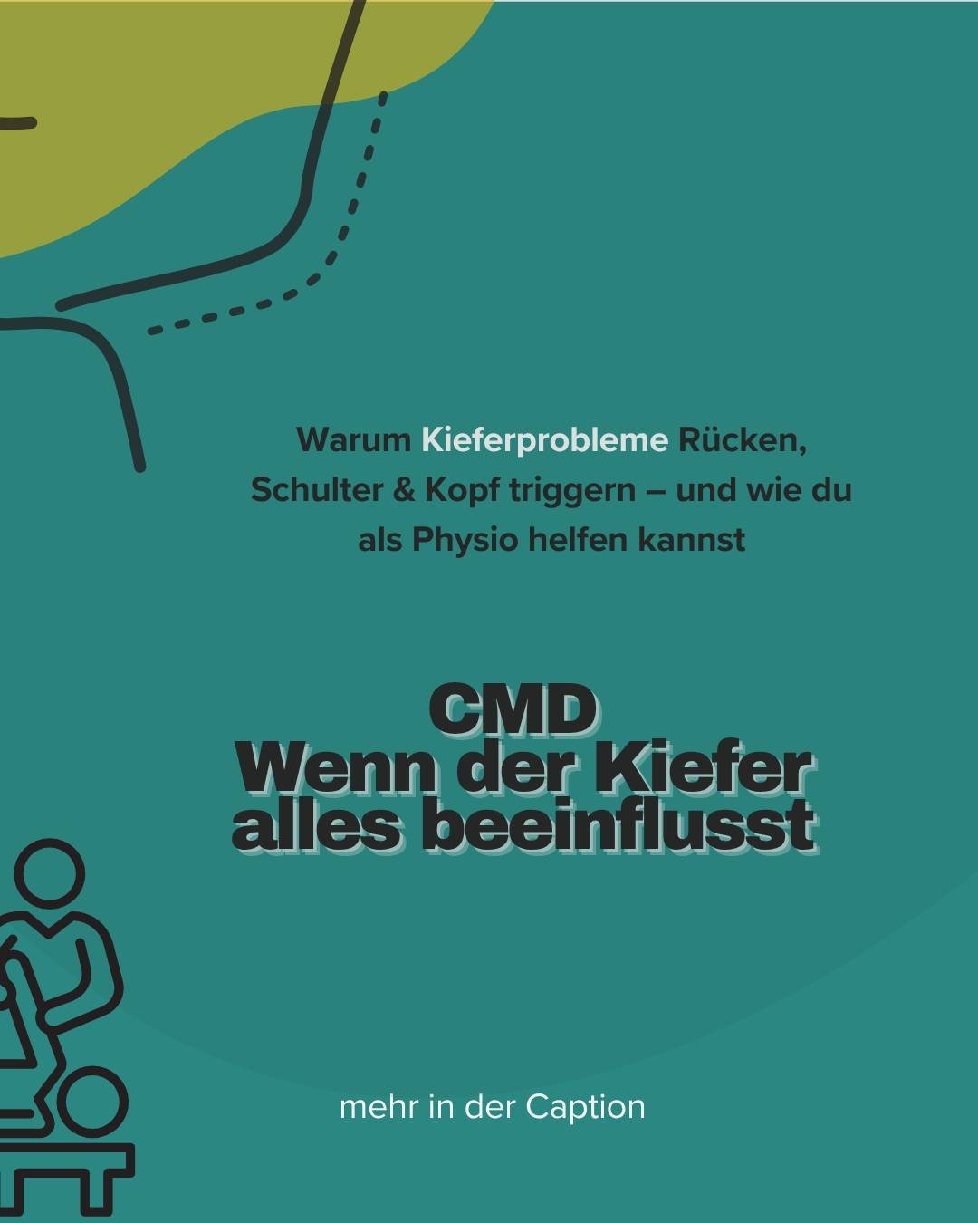 CMD &ndash; Wenn der Kiefer alles beeinflusst

Craniomandibul&auml;re Dysfunktion (CMD) betrifft mehr als nur den Kiefer. Dysbalancen, Fehlbiss, Bruxismus oder Stress k&ouml;nnen zu muskul&auml;ren Spannungen f&uuml;hren, die sich auf Schultern, Nack