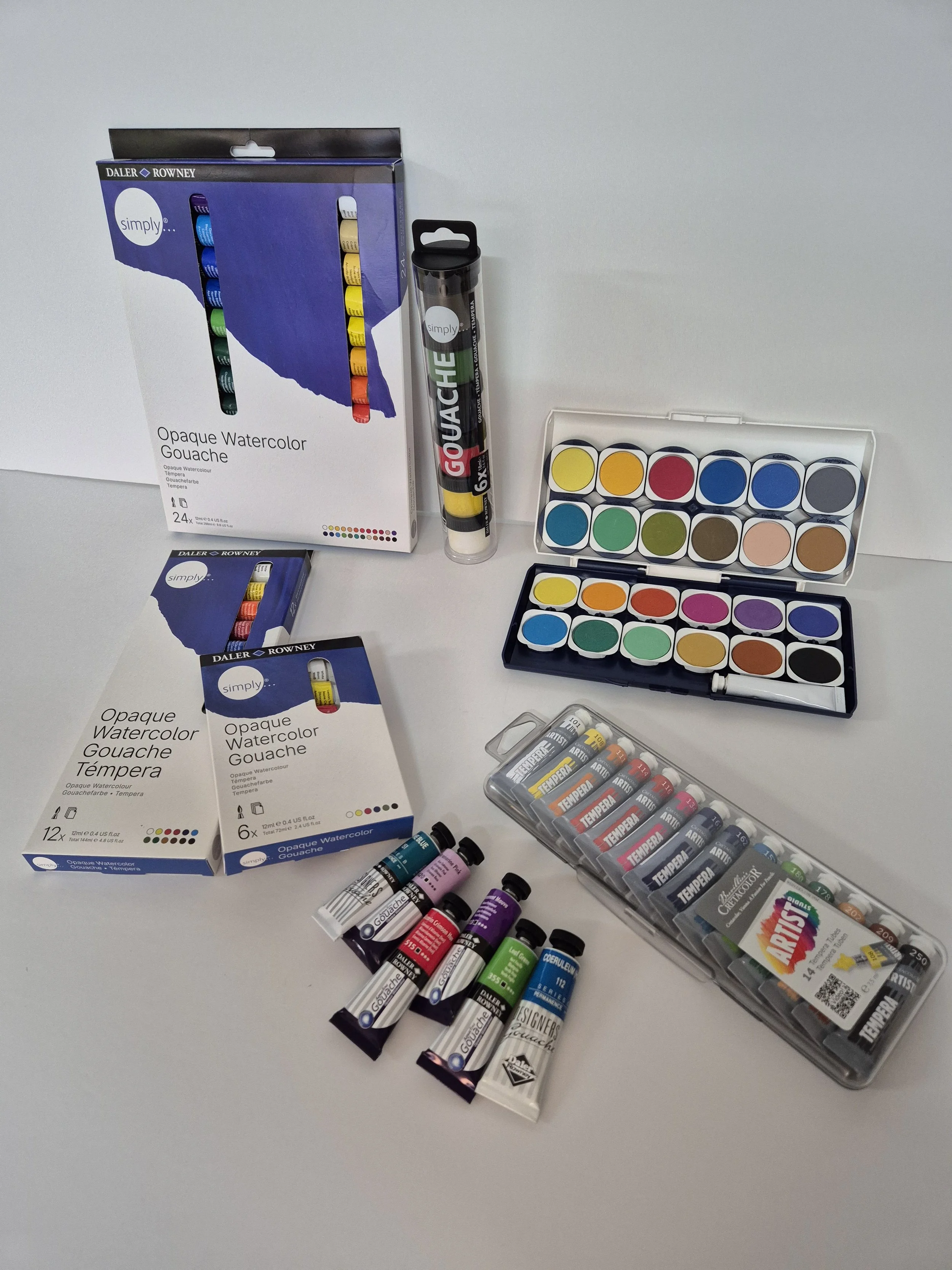 Gouache Daler Rowney, Cretacolor, Lukas Terzia, 