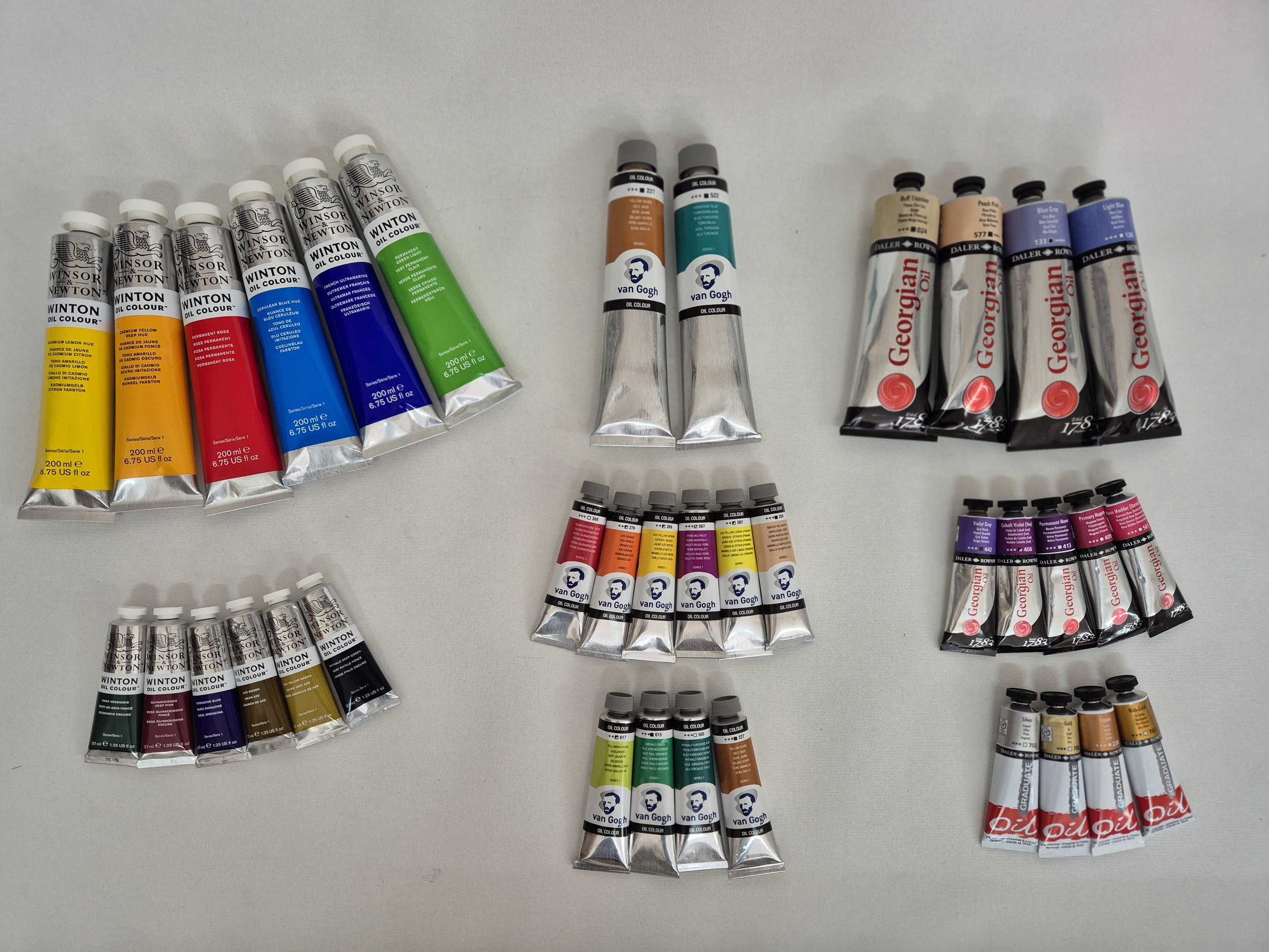 Oils Winsor & Newton, Daler Rowney - Georgian, Van Gogh, Rembrandt