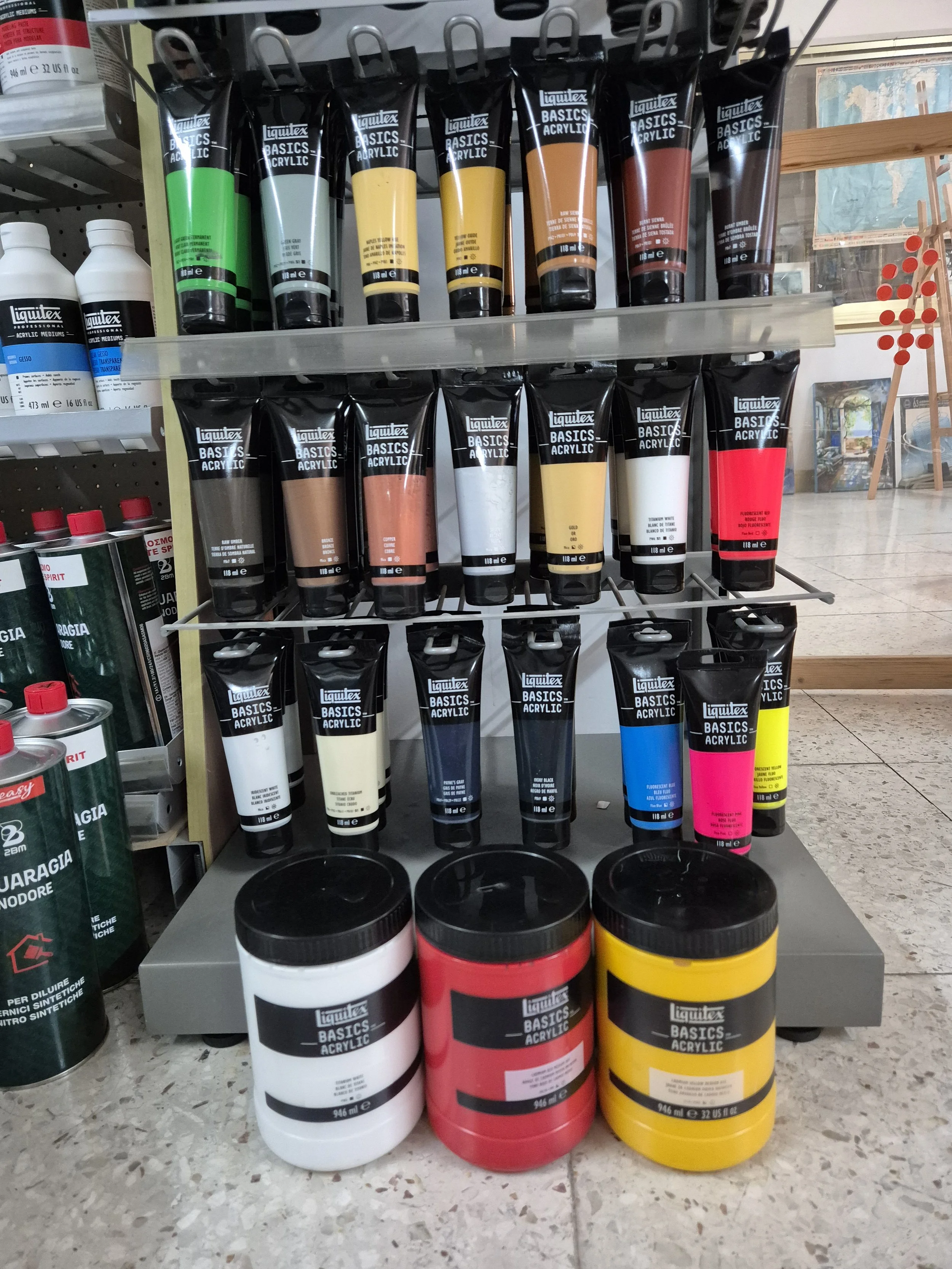 Liquitex acrylic paints 120ml, 946ml