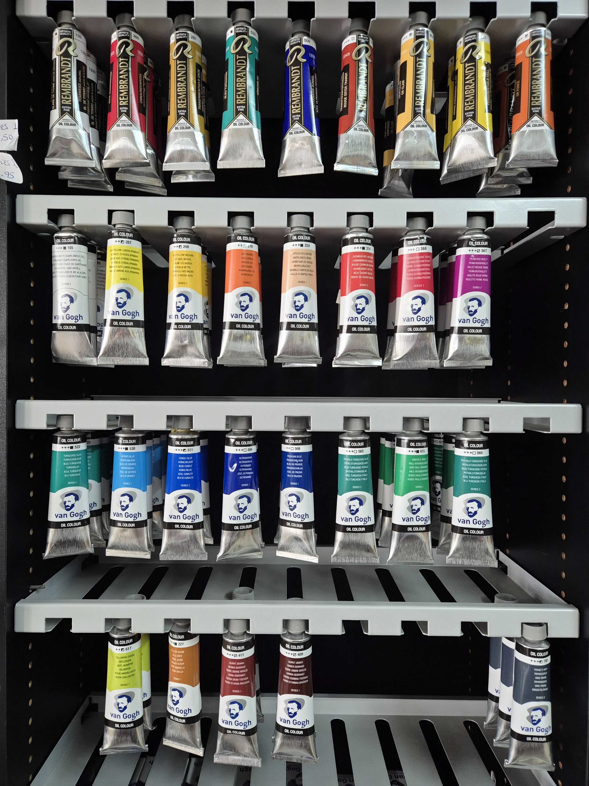 Van Gogh 40ml & 200ml, Rembrandt 40ml
