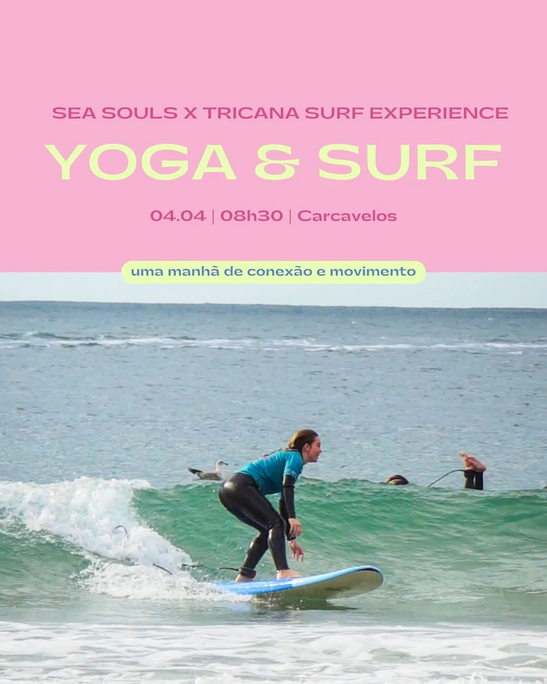Pr&oacute;xima manh&atilde; de Yoga &amp; Surf dia 4 de Abril na Praia de Carcavelos! 🙌🏼

Inscri&ccedil;&atilde;o no link da bio 🌸