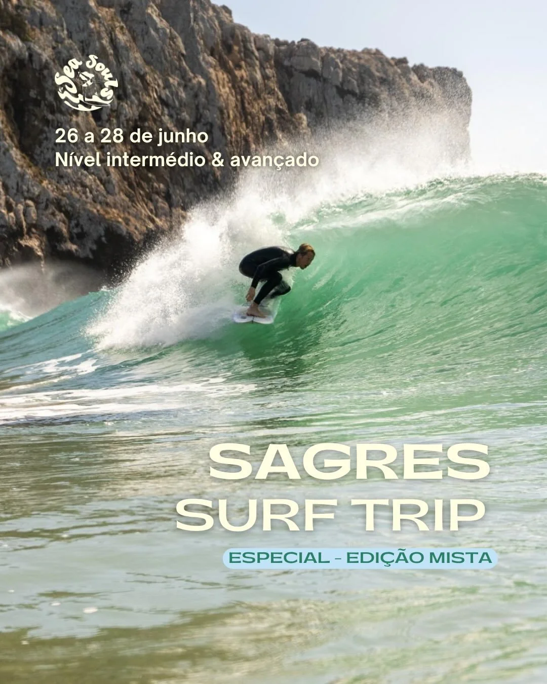 Est&aacute; oficialmente no ar a pr&oacute;xima surf trip Tainha Surf Project X Sea Souls Community! Uma surf trip a Sagres, de 26 a 28 de junho 🌞

Esta ser&aacute; uma edi&ccedil;&atilde;o especial - a nossa primeira Edi&ccedil;&atilde;o Mista! Vam