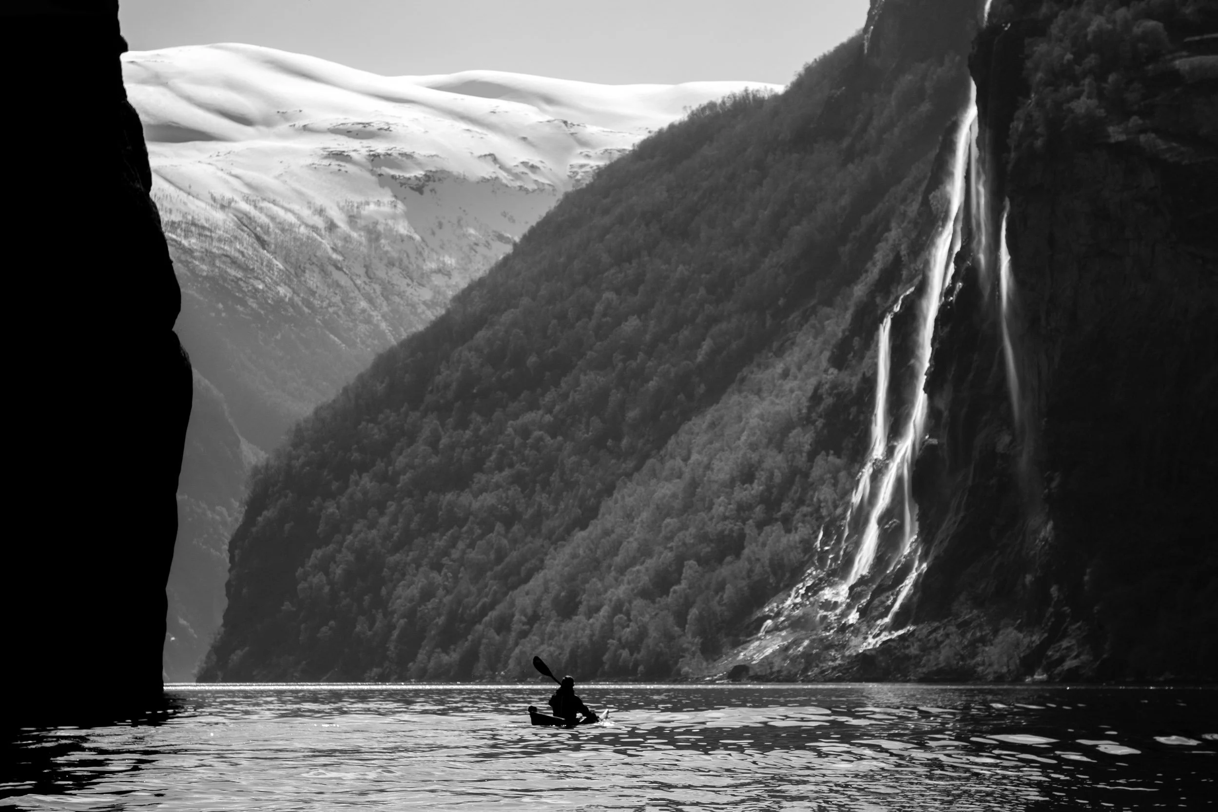 Seven Sisters Waterfall, Kayak, Geiranger, Norway