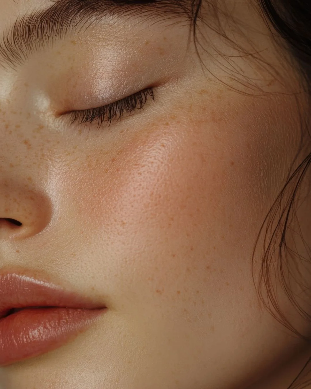 Beautiful woman side profile