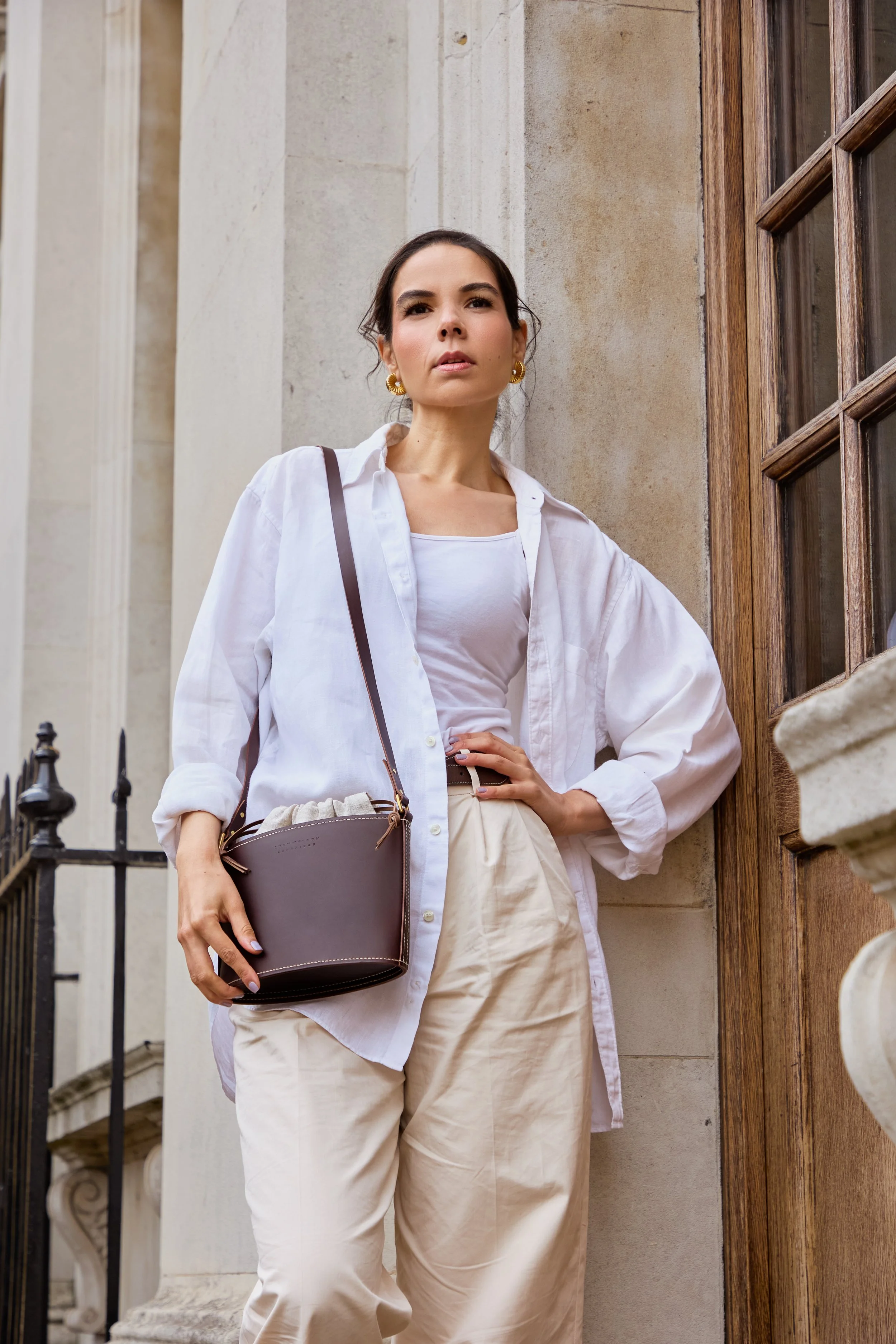 Choco Brown Luna Bucket bag