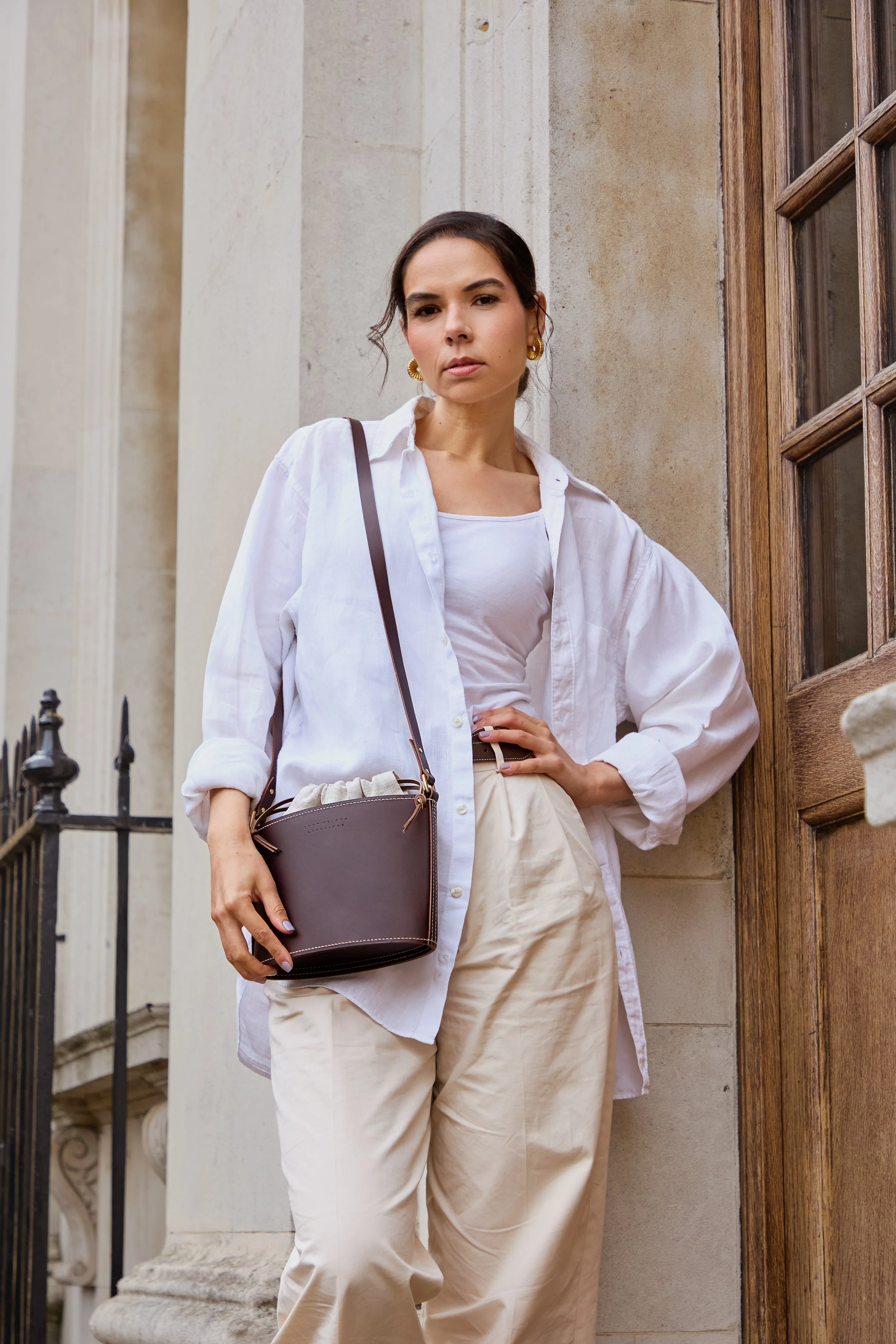 Choco Brown Luna Bucket bag