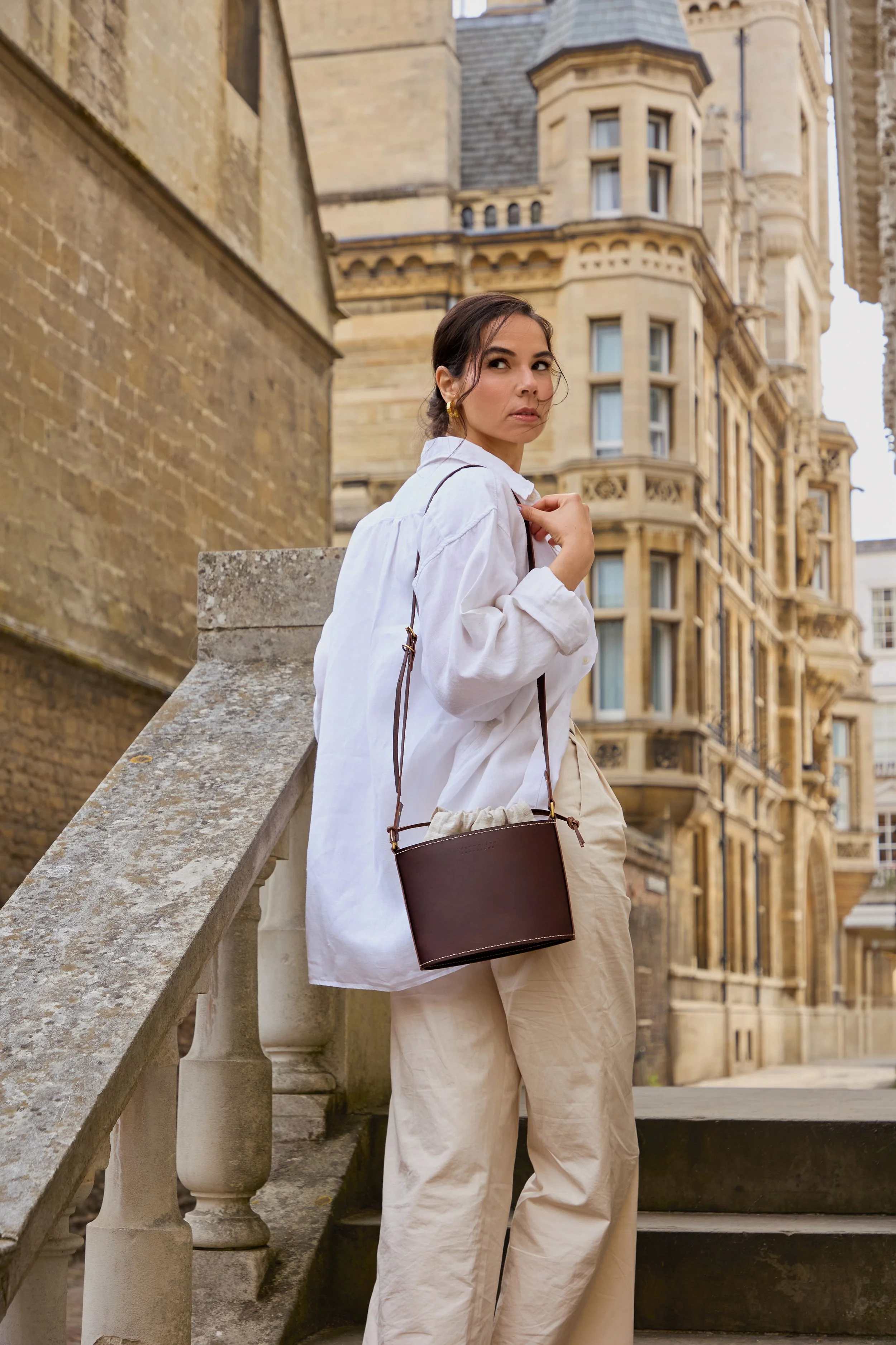 Choco Brown Luna Bucket bag