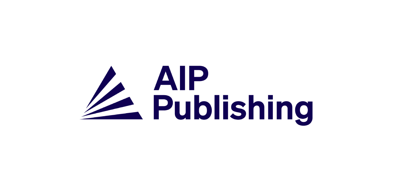 AIP Publishing logo with a stylized triangular graphic and the company name in dark blue text.