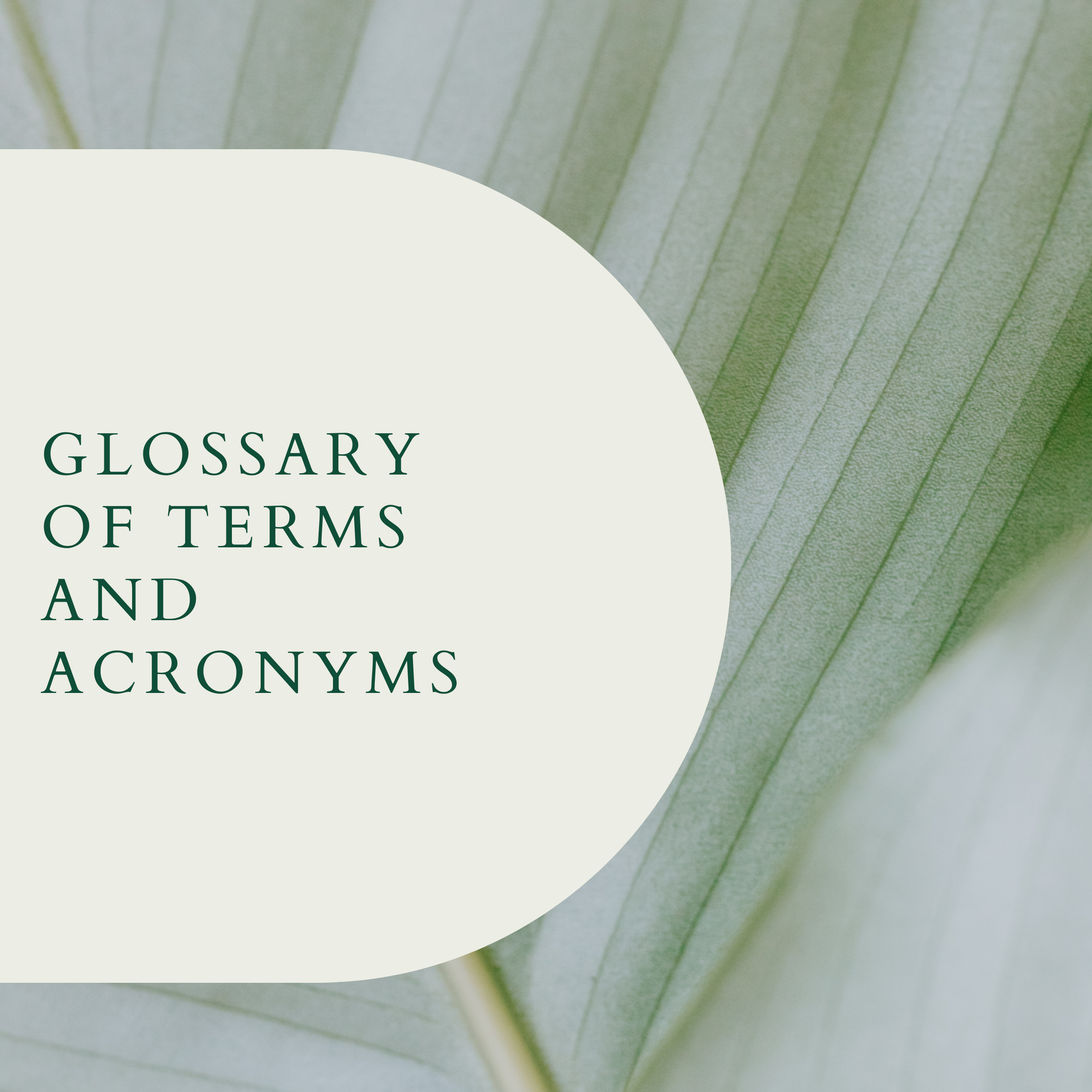 Glossary of Terms and Acronyms