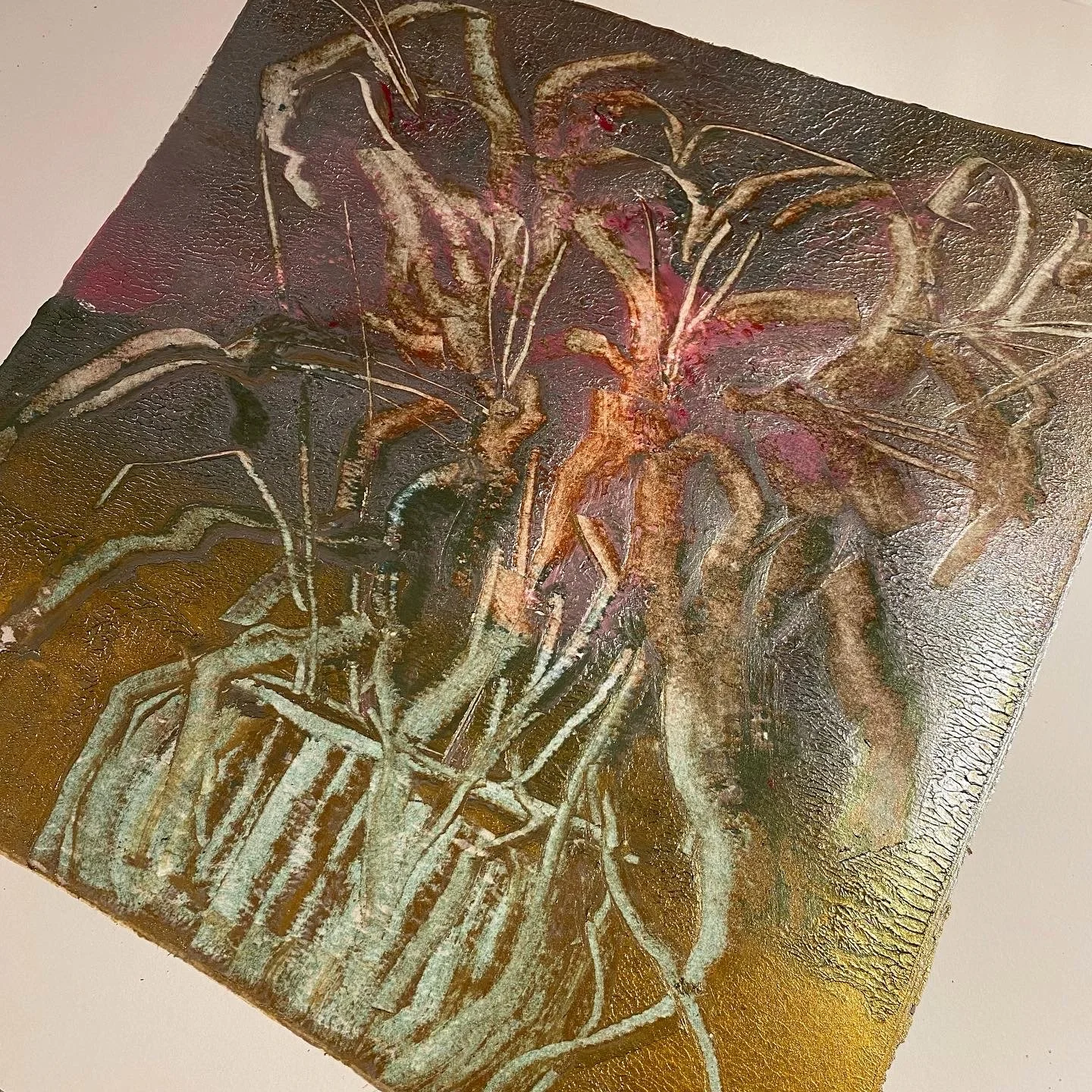 Lily Series “Beloved”
Monotype Acrylic
Image 30cm x 30cm
£250 unframed.   SOLD