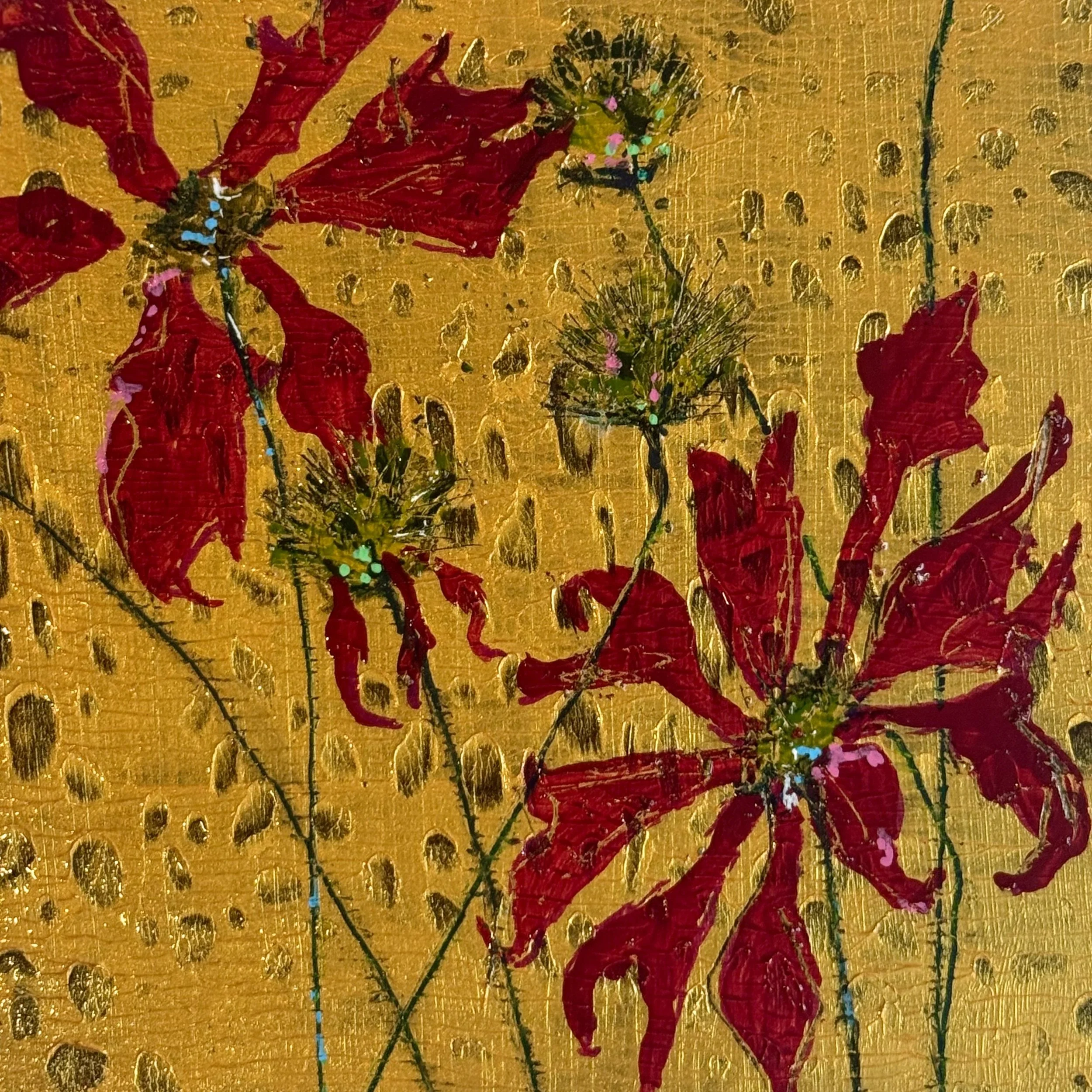 Winter Scabious panels 4 available 
15cm x 15cm Acrylic on wood panel
£160