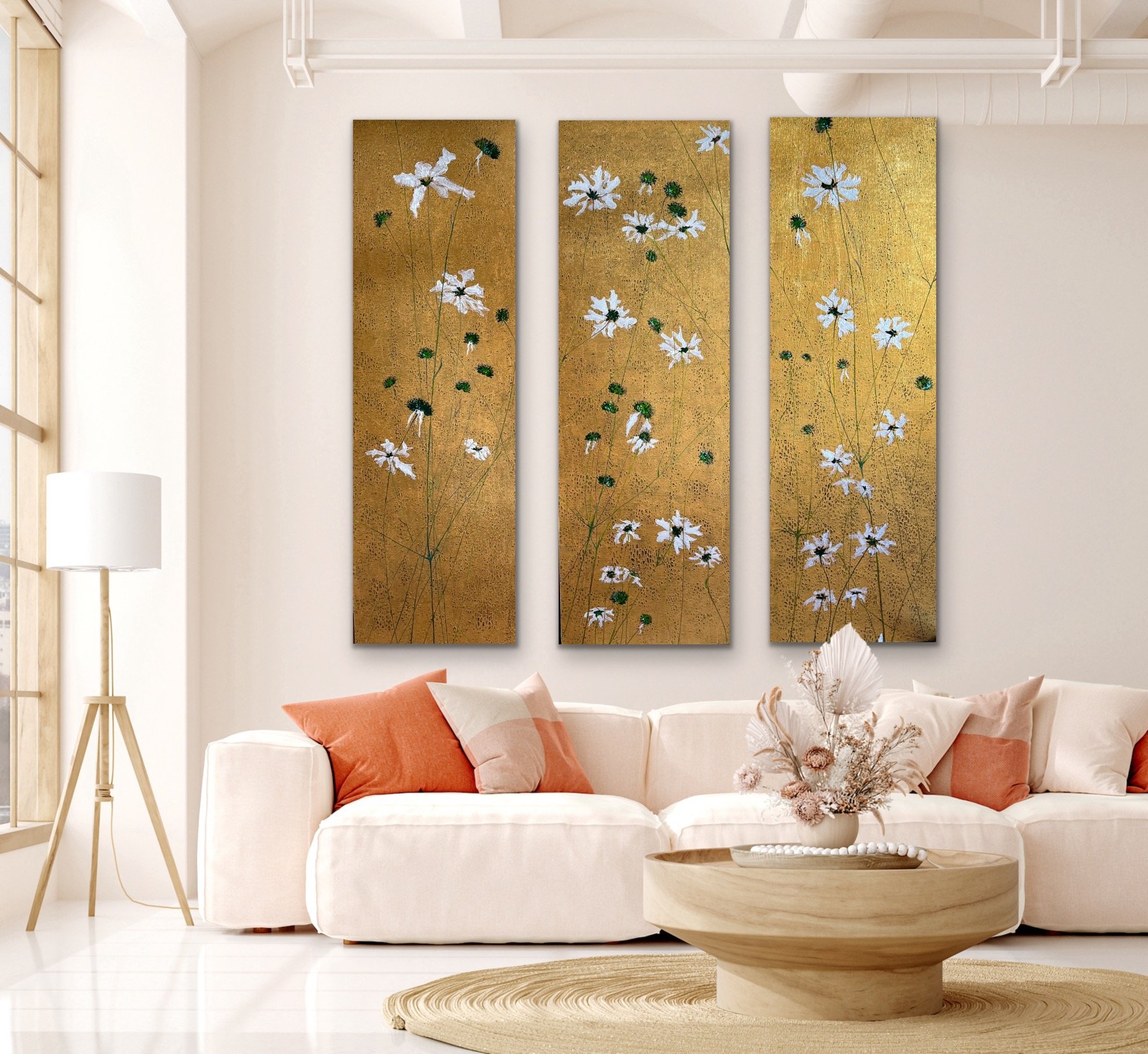 ‘The Gentle Afterparty’
Triptych
Acrylic on Cradled wood Panel
Each panel 1.5m x 0.5m
£2850