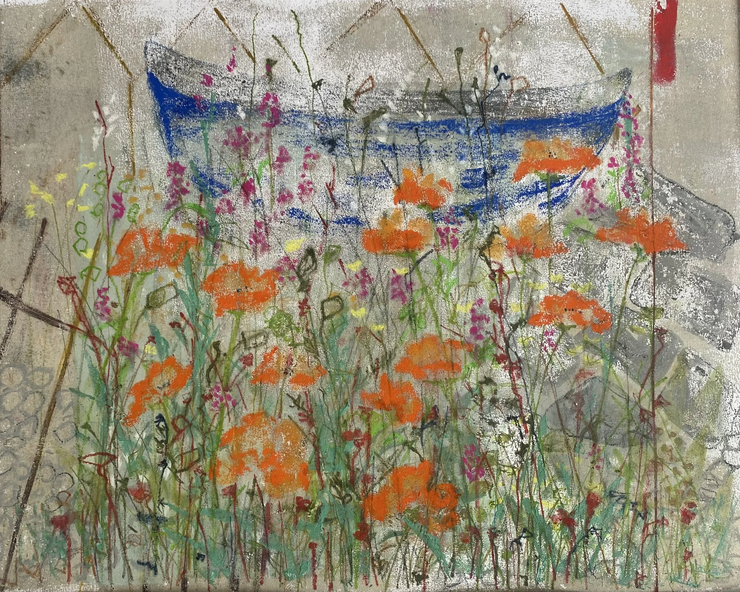 ‘Beach in Bloom’
63xm x 73cm
Monotype Acrylic on Paper
Natural Wood Frame
£475.