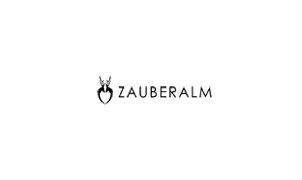 Logo mit einer Insektenillustration und dem Text "ZAUBERALM" darunter