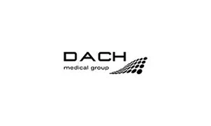 Logo des DACH Medical Group with Text und grafischem Element