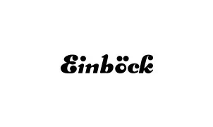 Ein Logo mit dem Text "Einböck" in schwarzer Schrift