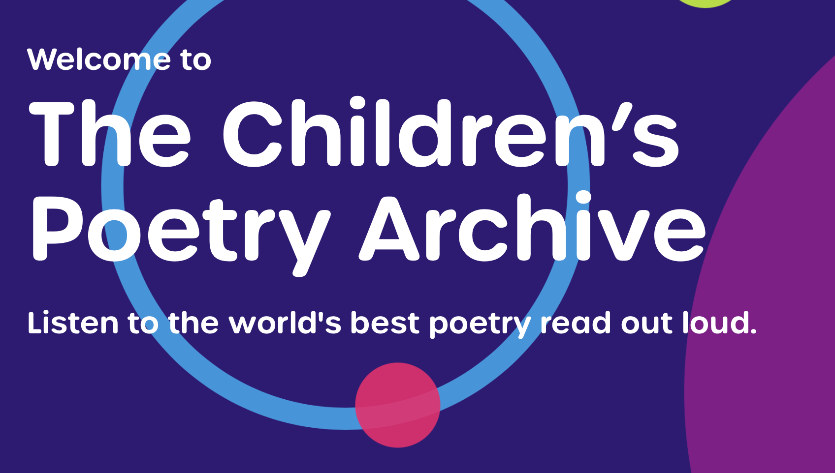 The Children’s Poetry Archive - Listen to the world’s best children’s poetry read out loud