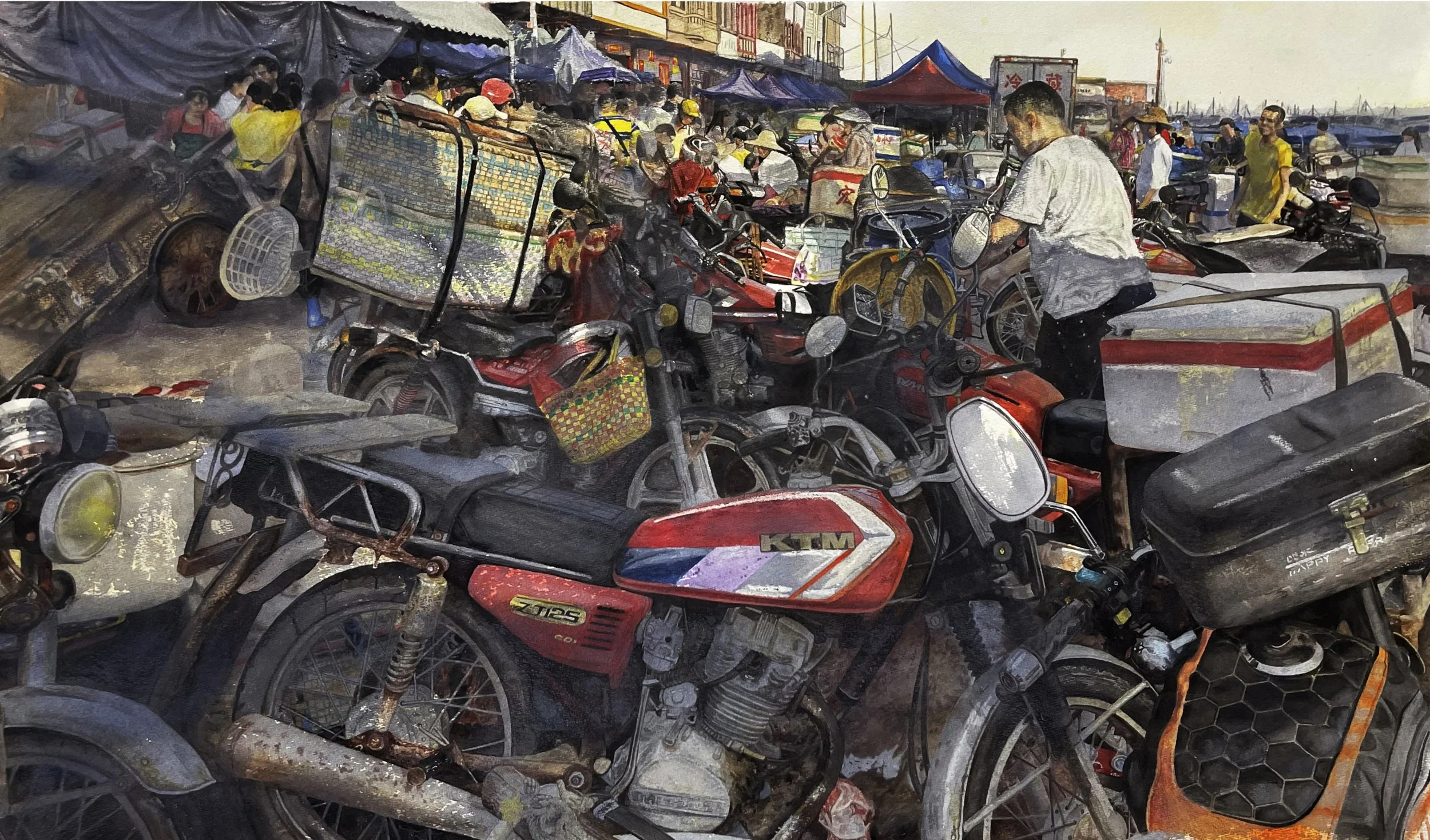 'passion by the fishing port' cover art by KAIXUAN WANG for Double Dutch magazine issue 7, January 2027