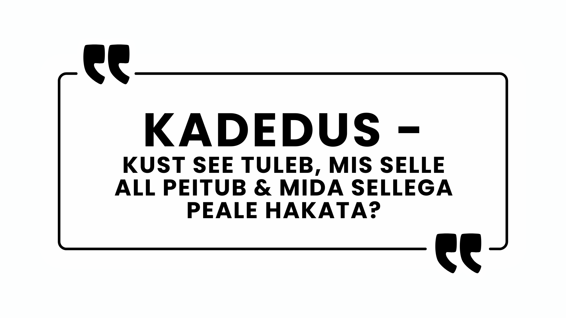 KADEDUS - mürgine emotsioon, mida kõik tunnevad, aga keegi tunnistada ei taha!
