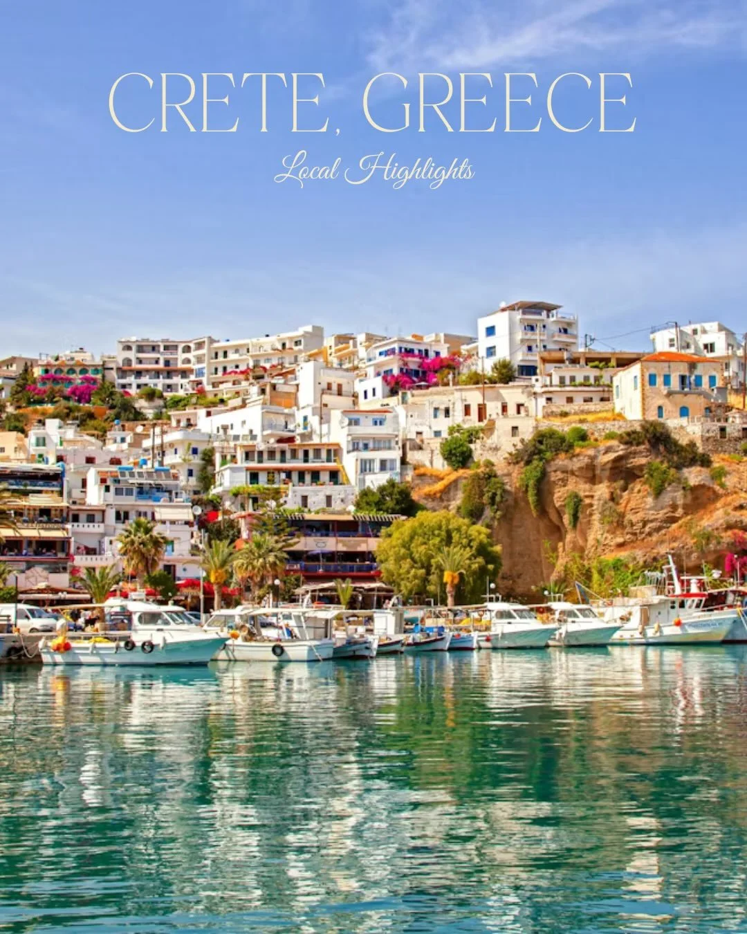 Turquoise waters meeting rugged mountains, ancient ruins woven into everyday life, seaside villages where time slows down, and sunsets that feel almost sacred. 

Crete isn&rsquo;t just an island &mdash; it&rsquo;s a whole world, rich, raw, and unforg