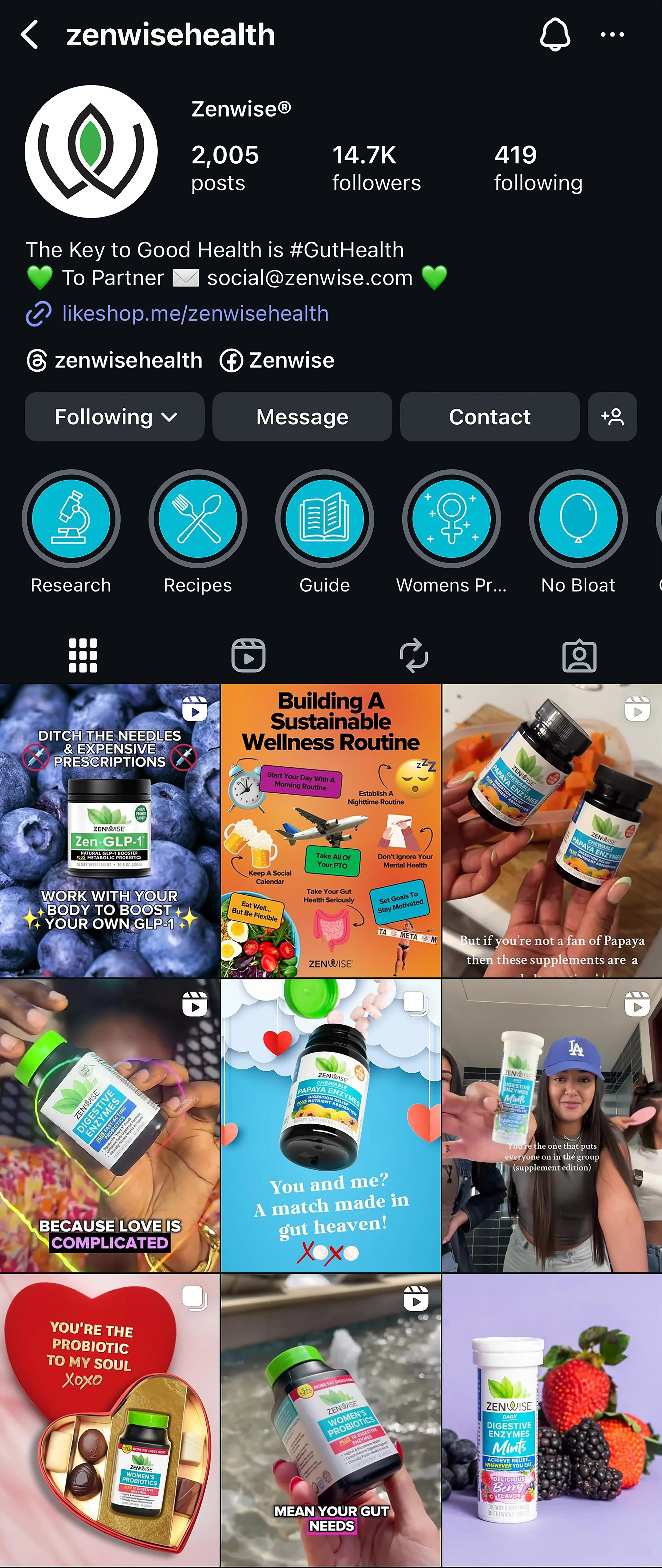 ZENWISE / INSTAGRAM HOME