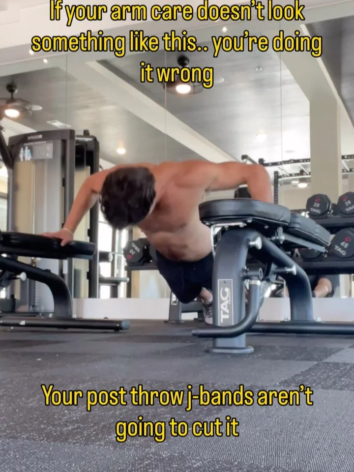 Arm care is frequently misunderstood.

Somewhere along the way, it got reduced to a quick band routine you do after you throw. Something light. Something easy. Something that feels productive.

That&rsquo;s not what it is.

The goal of arm care is to