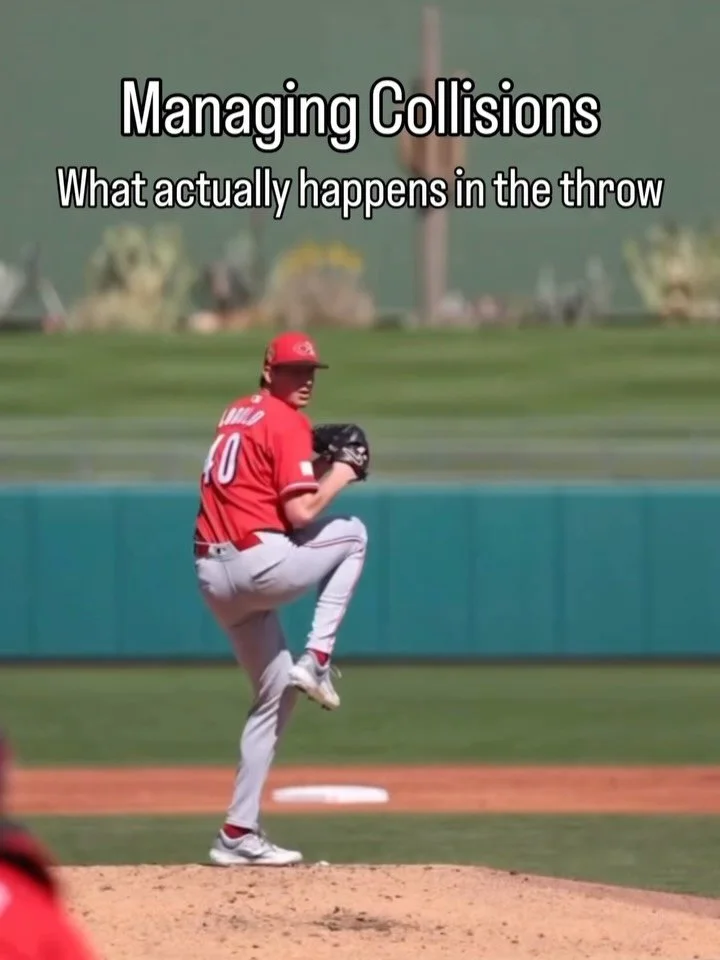 Managing collisions &mdash; what actually happens in the throw

The throw looks like one fluid motion. It&rsquo;s not. It&rsquo;s a series of sequential collisions.

The throw is a segmental event. The body works as a chain of segments, each one tran